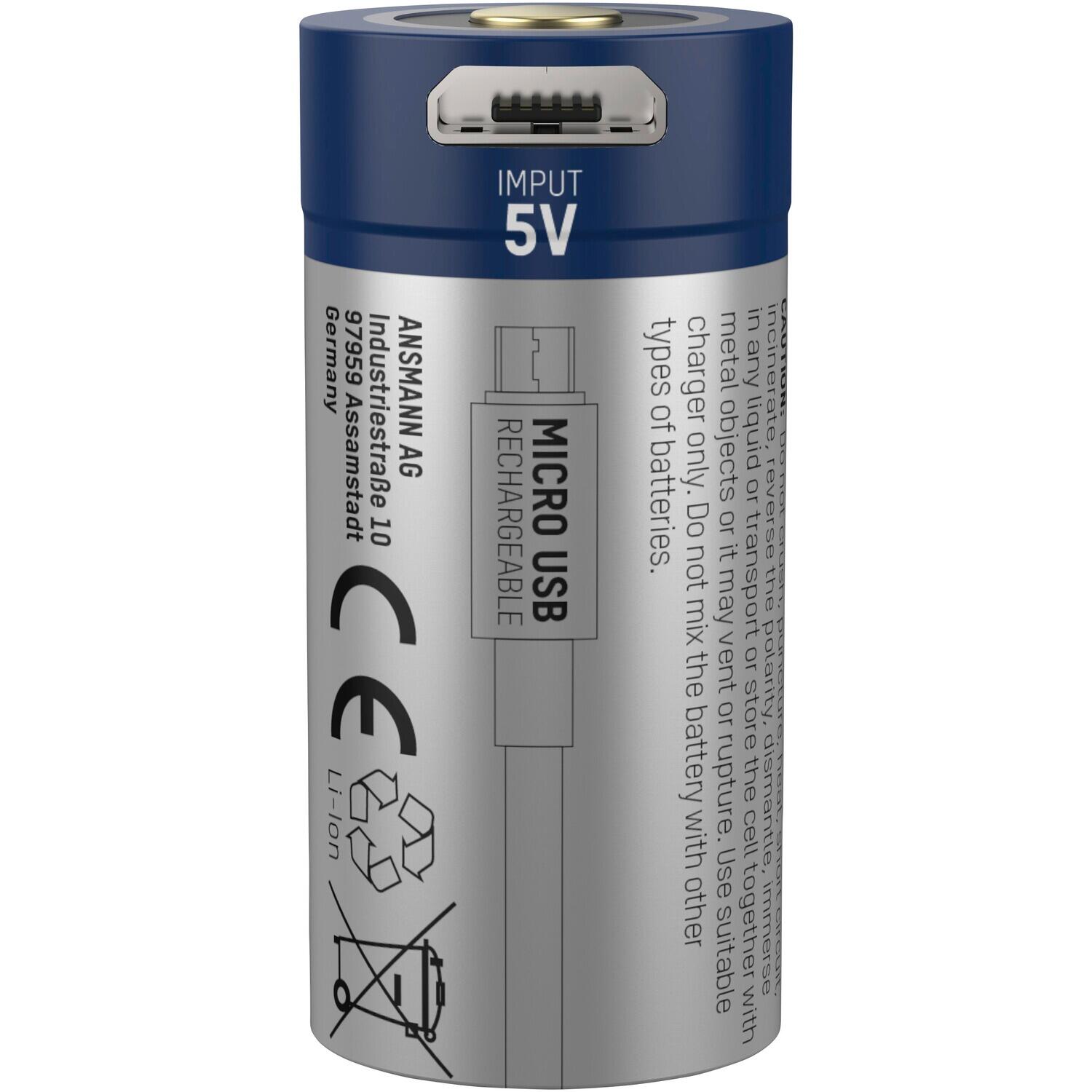 Akku Li-Ion 16340 850 mAh micro USB 2/7
