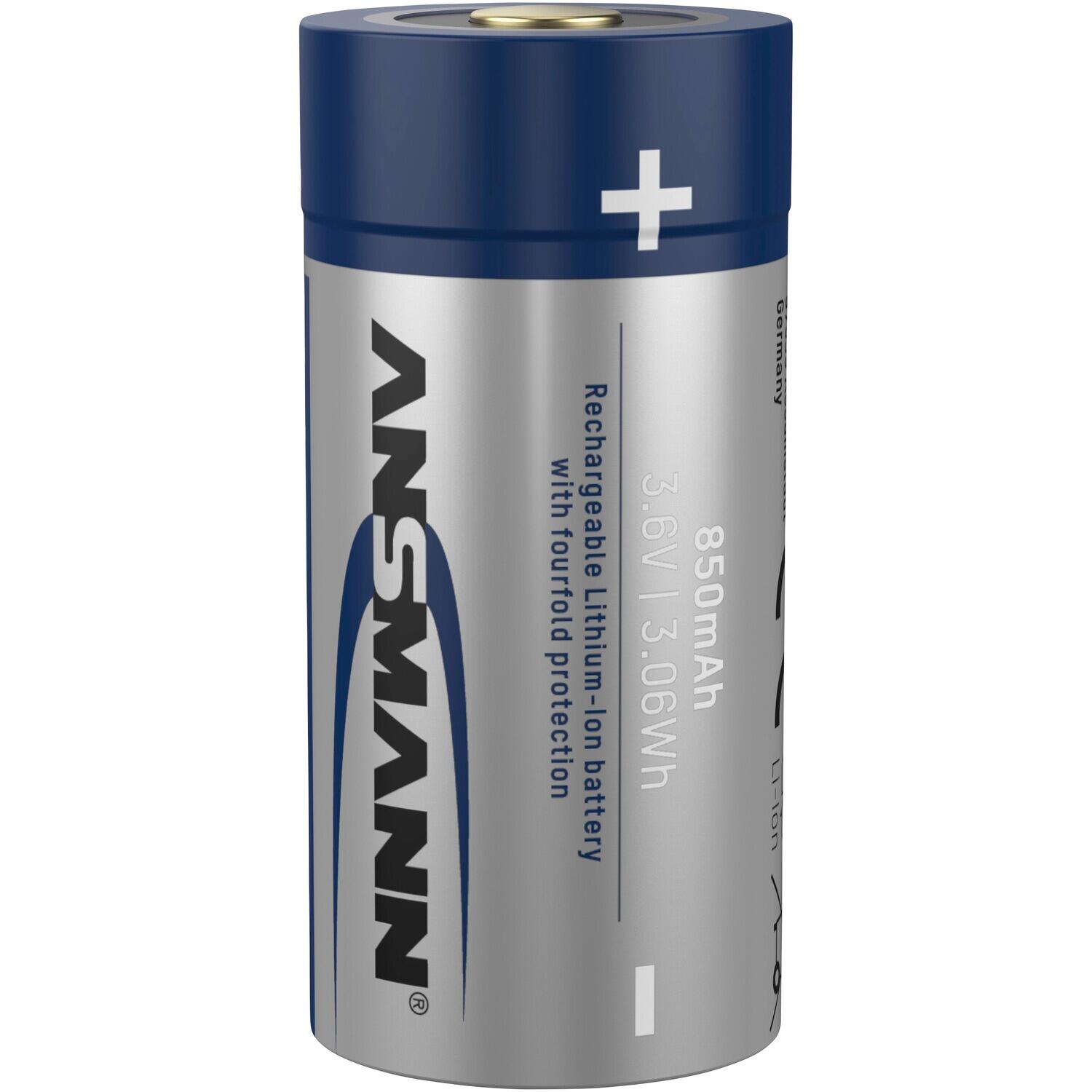 Akku Li-Ion 16340 850 mAh micro USB 3/7