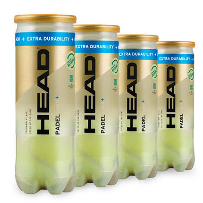 Head pro s+ padel ballen 4 blikken van 3 ballen