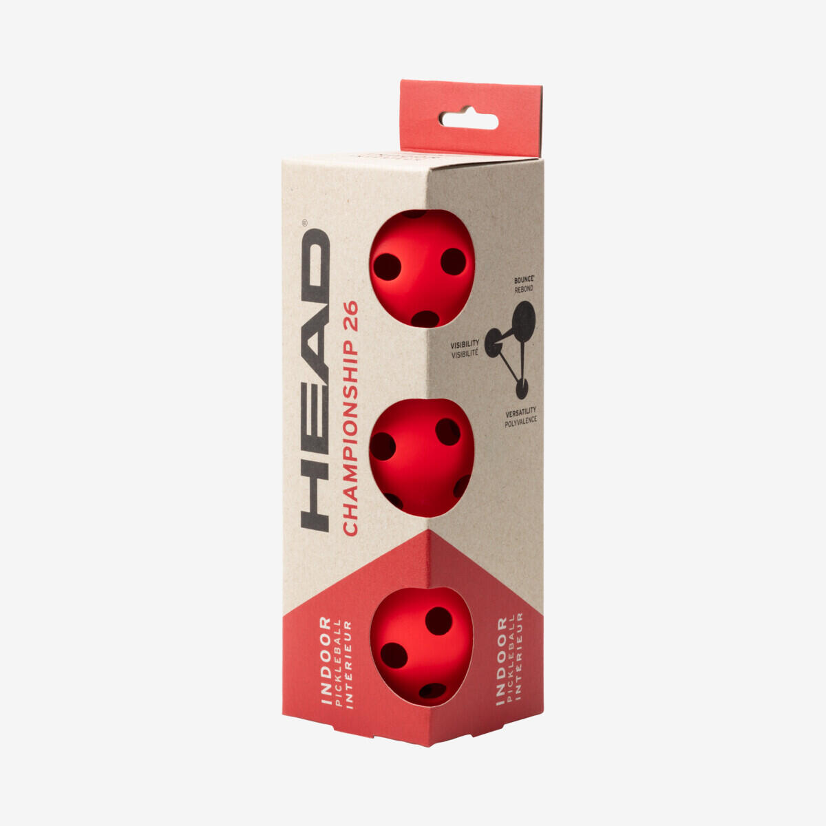 HEAD CHAMPIONSHIP 26 Indoor 3pcs balles de pickleball