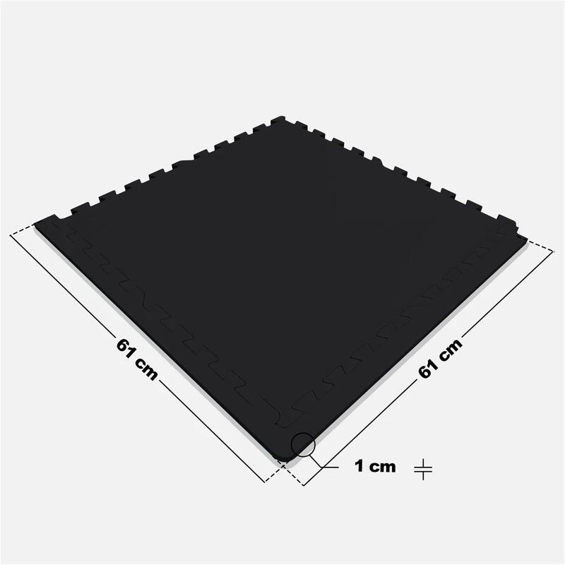 Set de 4 covorase de protectie din cauciuc, negru, Gorilla Sports®