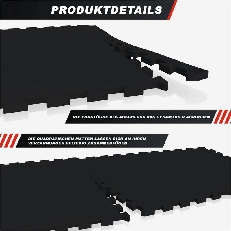 Set de 4 covorase de protectie din cauciuc, negru, Gorilla Sports®