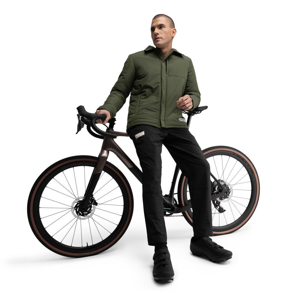 Herren Radsport isoliertes gravel-overshirt Timber Grün 3/7