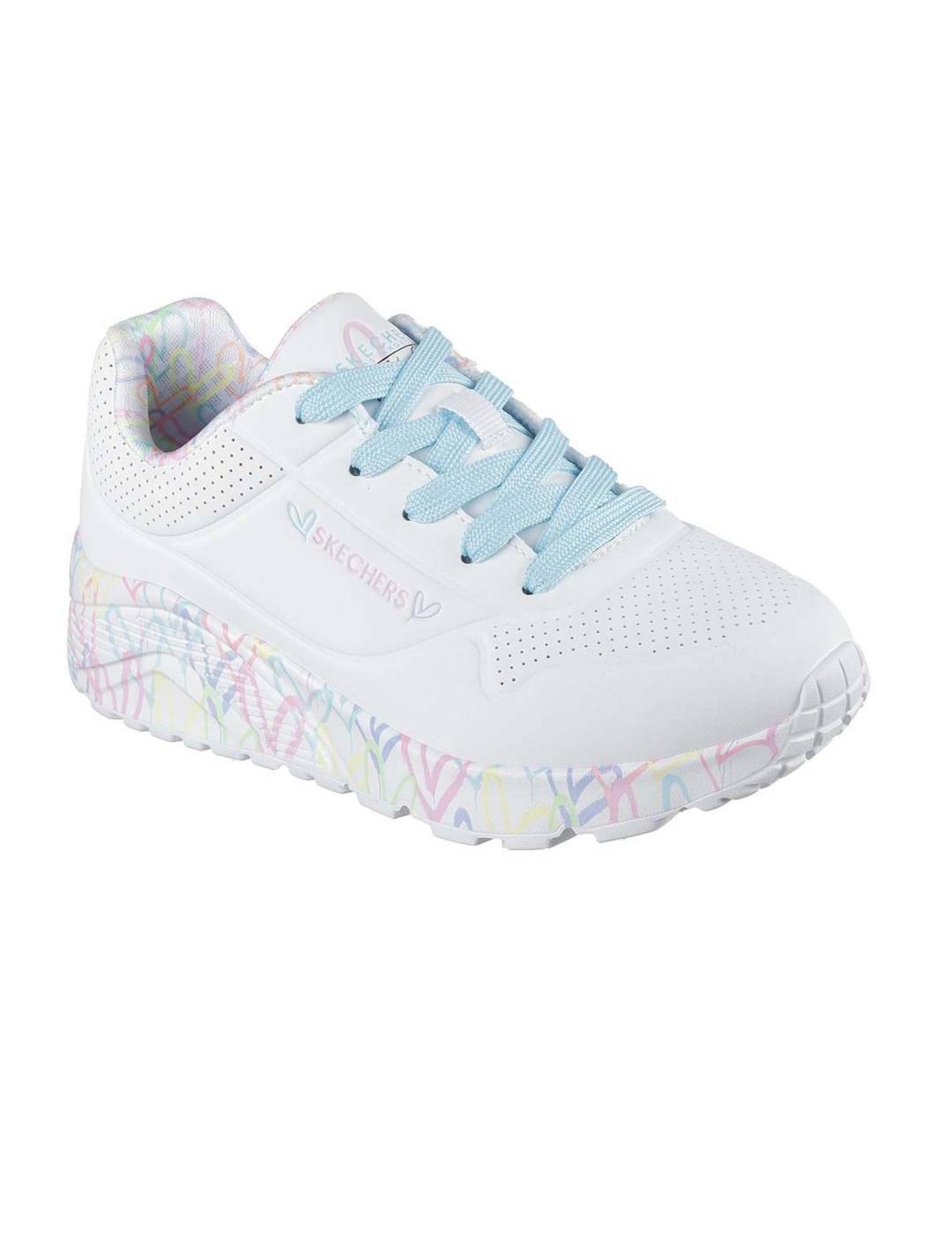 Chaussures pour enfant Skechers Uno lite lovely Blanc 3/5