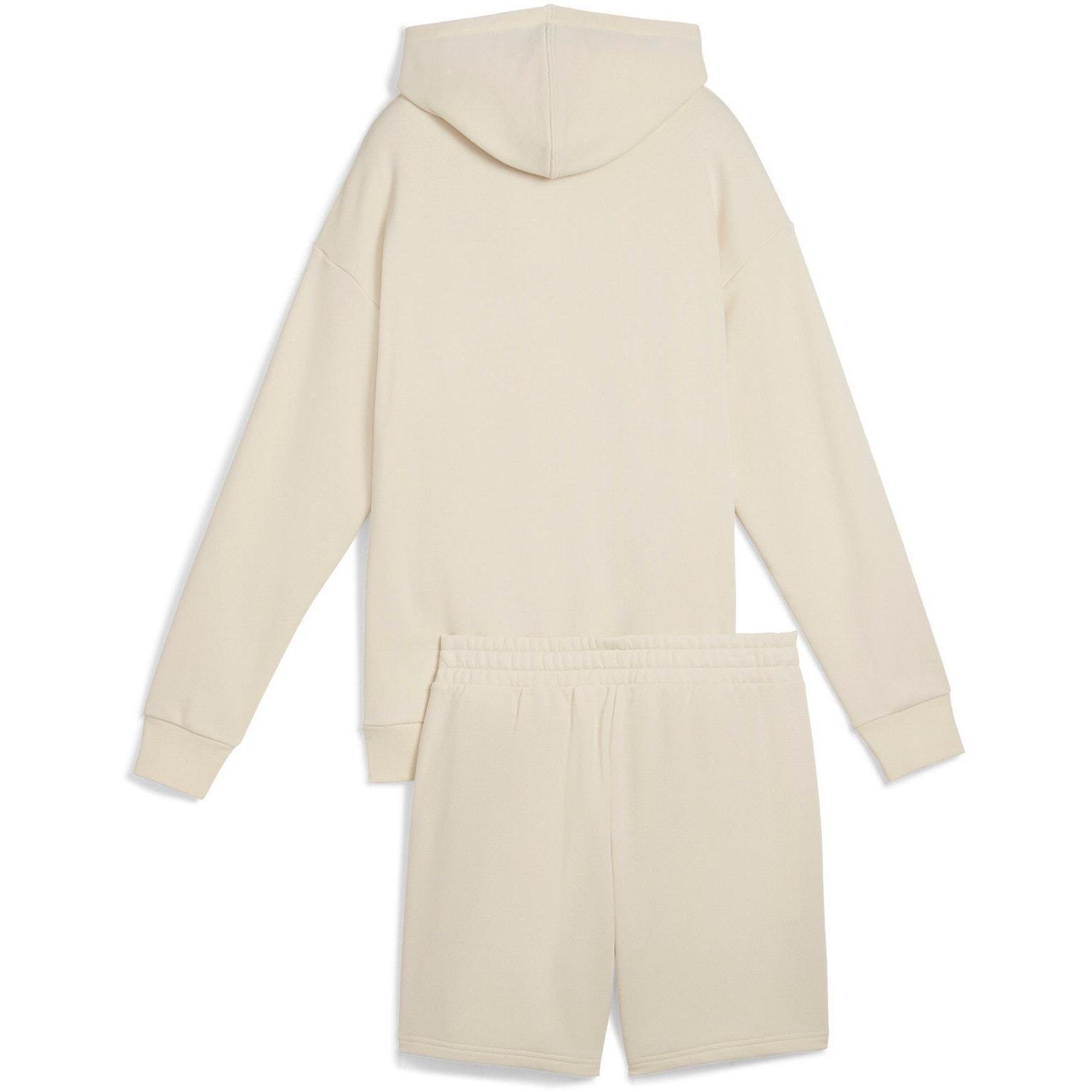 Ausrüstung Puma Short Hooded Relaxed Sweat Suit 7 Tr Op, Beige, Damen 2/2