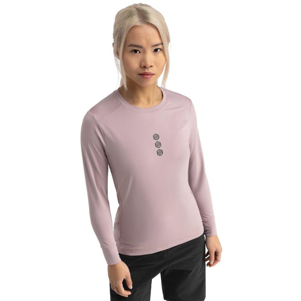 T-shirt de ciclismo gravel de manga comprida para mulher altiplano roxo