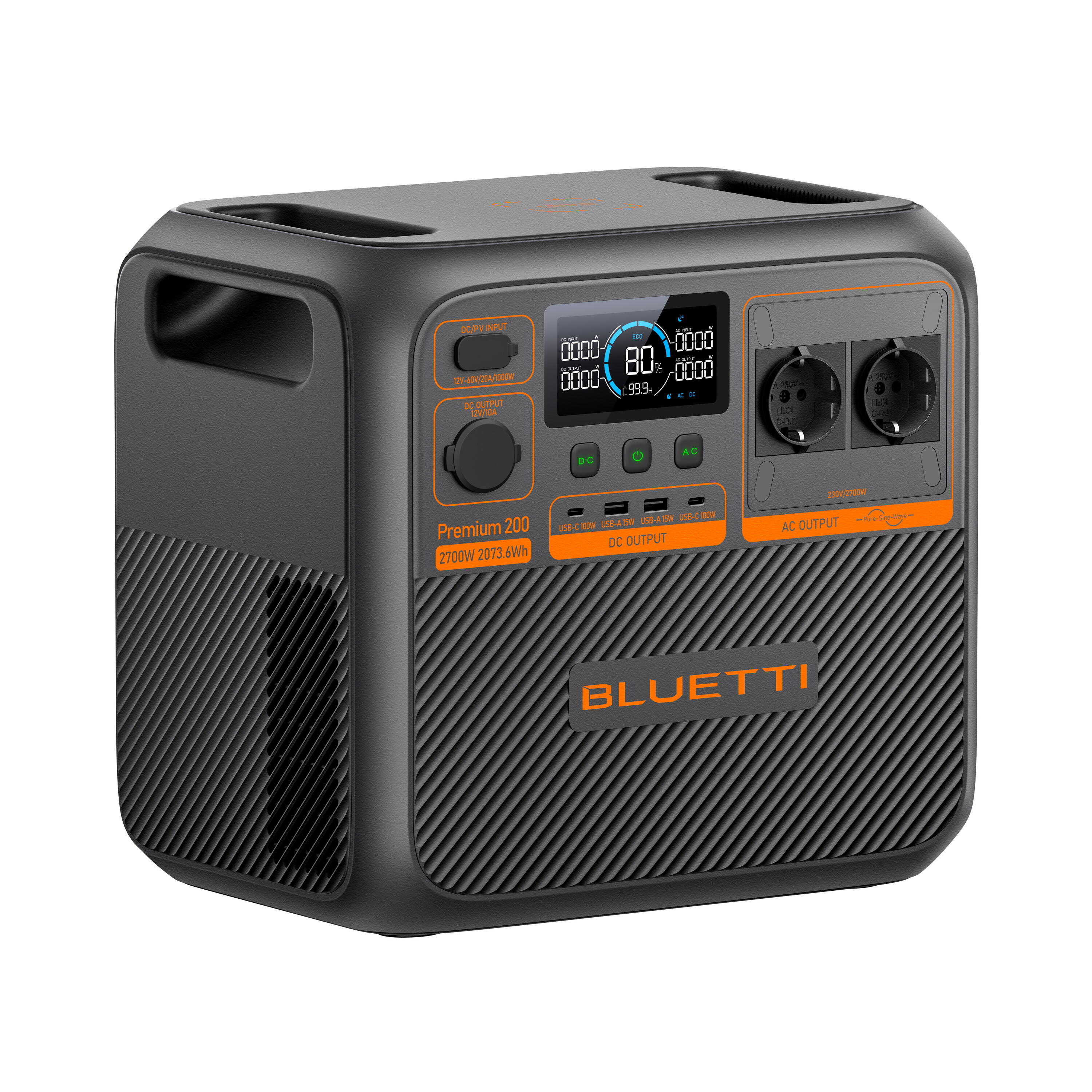 Kit estação de energia BLUETTI AC270P com painel solar 200 W 4/8