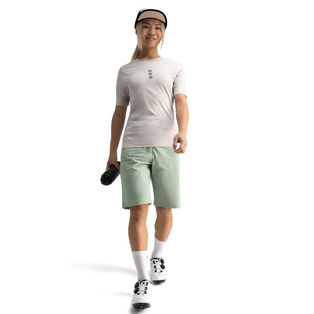 Damen Radsport gravel-t-shirt Isla Sur Silbergrau 3/8