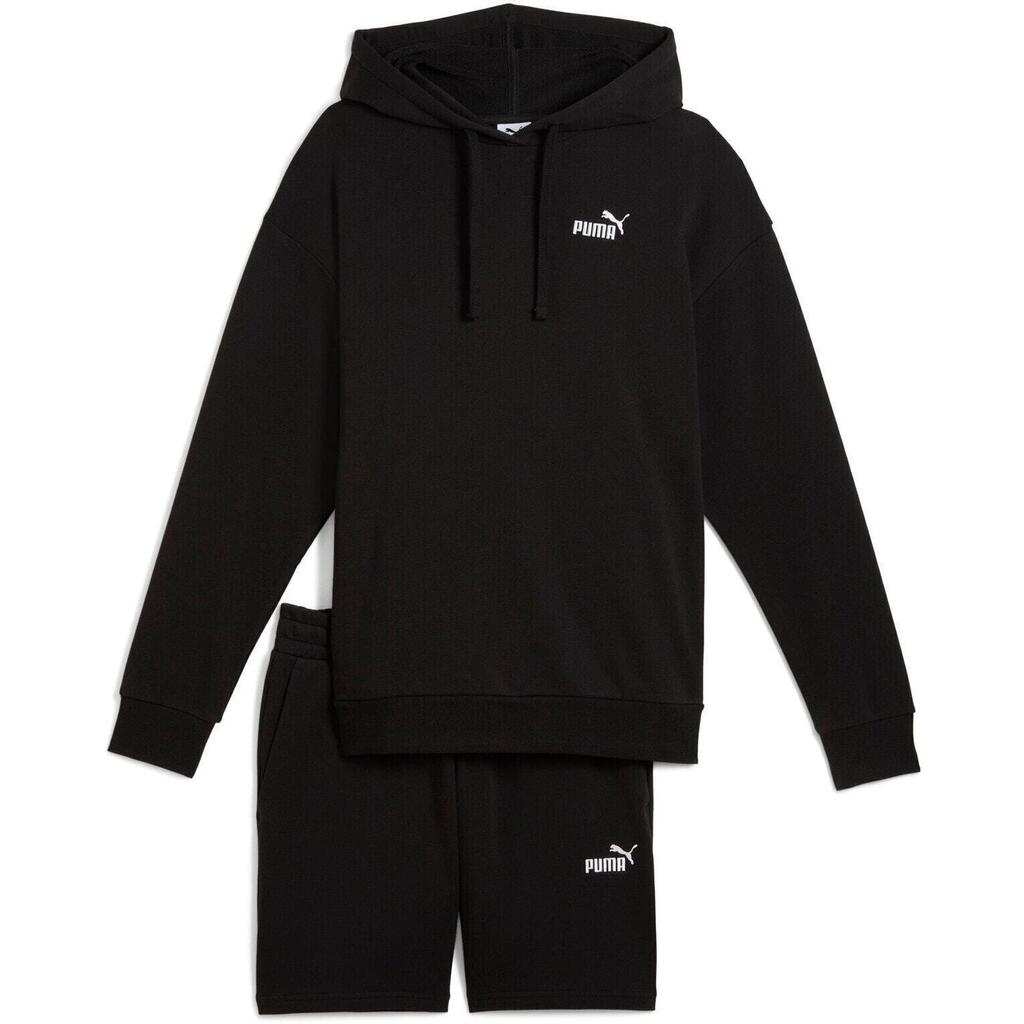 Equipment Puma Short Hooded Relaxed Sweat Suit 7 Tr Op, Black, Women