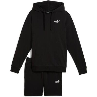 Apparatuur puma short hooded relaxed sweat suit 7 tr op. zwart. dames