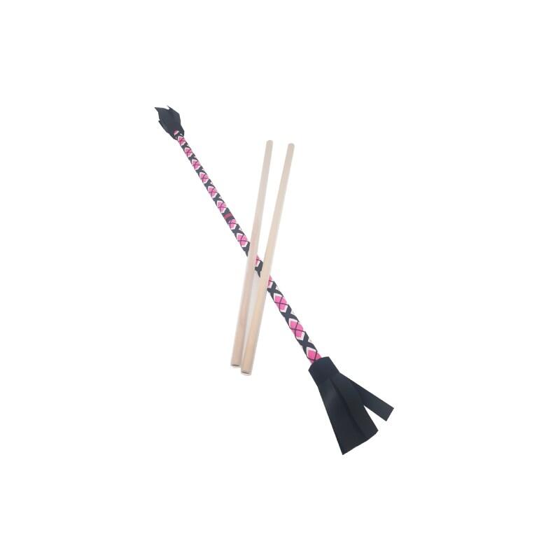 Bâton fleur double spirale Rose + Baguettes 3/3