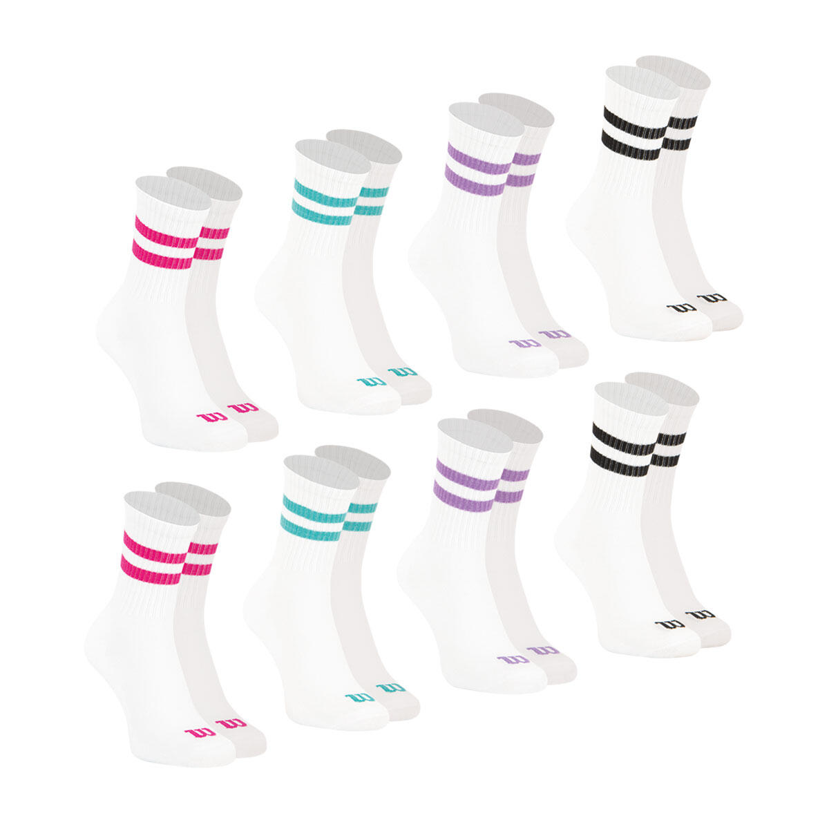 Lot de 8 paires de chaussettes mi-hautes femme Sport 2/4