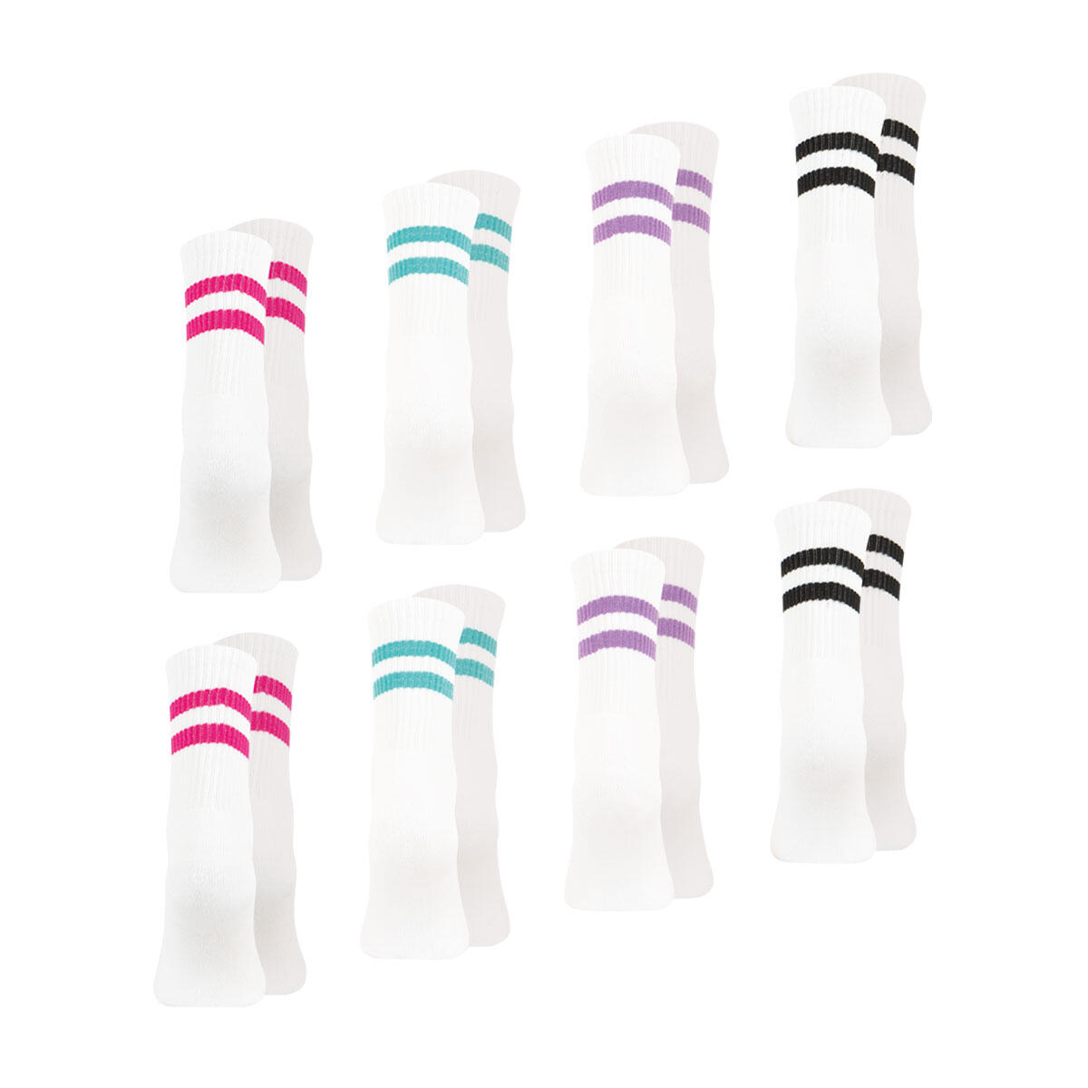 Lot de 8 paires de chaussettes mi-hautes femme Sport 3/4