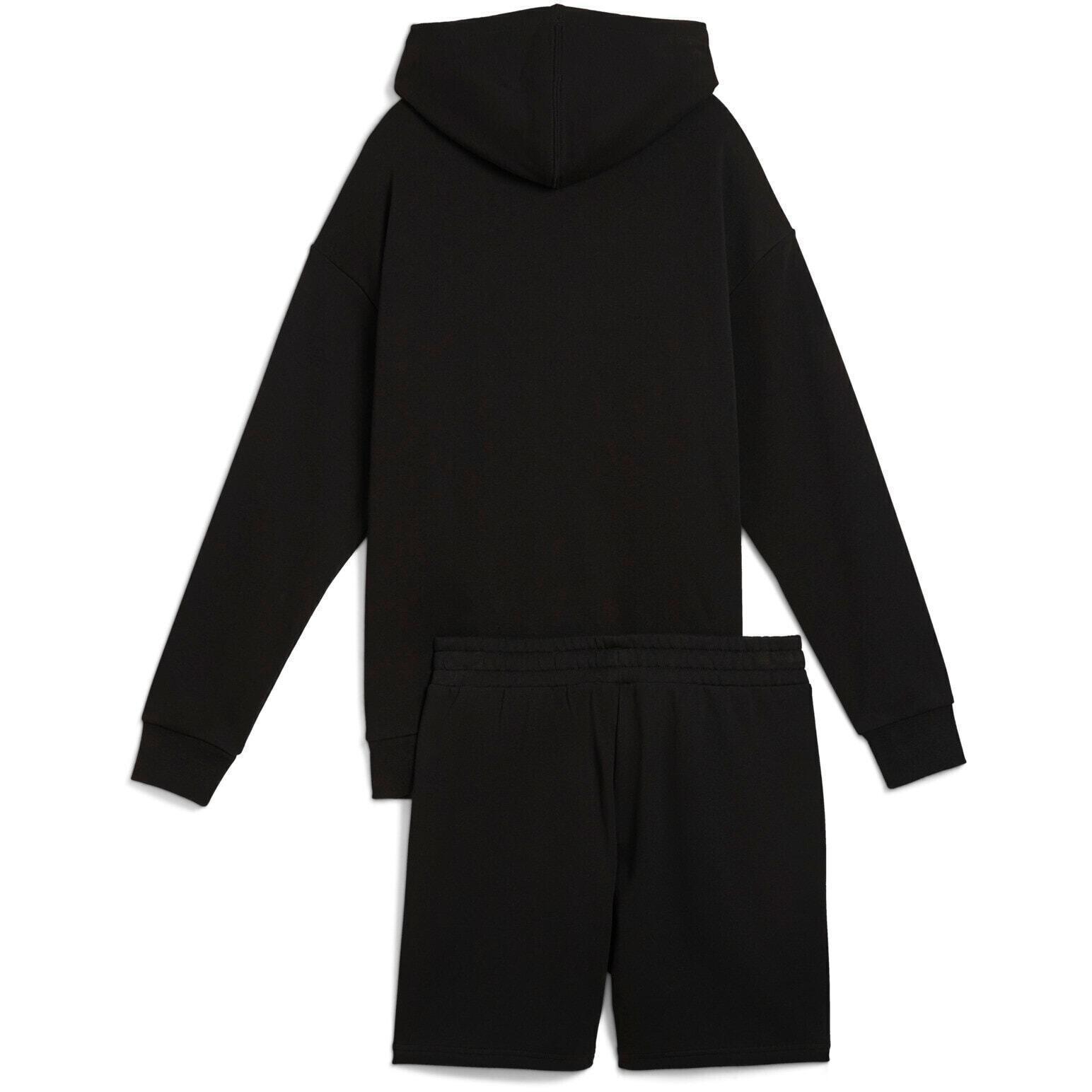 Équipement Puma Short Hooded Relaxed Sweat Suit 7 Tr Op, Noir, Femmes 2/2