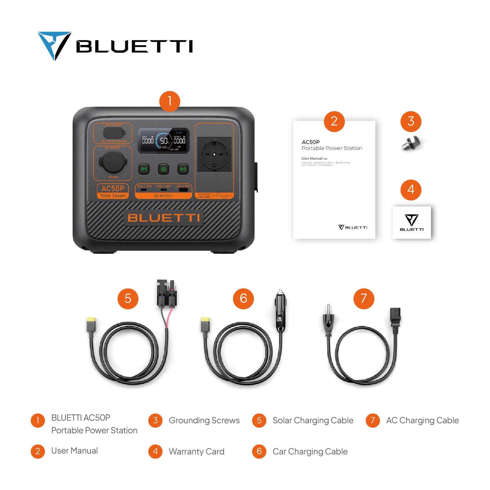 Station électrique BLUETTI Premium 50 (AC50P), Batterie 504 Wh, 1xAC 700 W 7/8