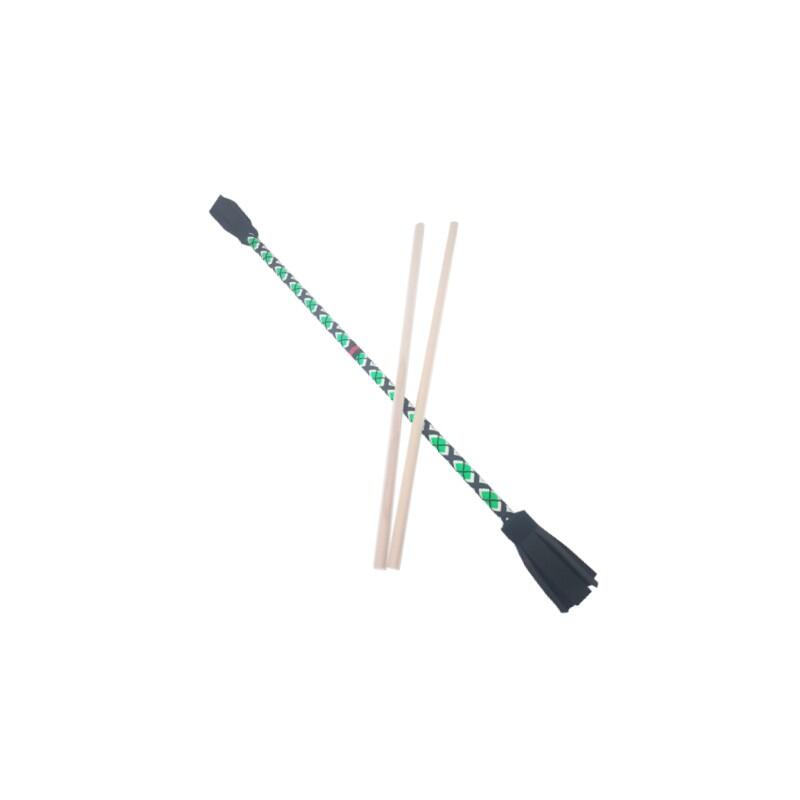 Bâton fleur double spirale Vert + Baguettes 3/3