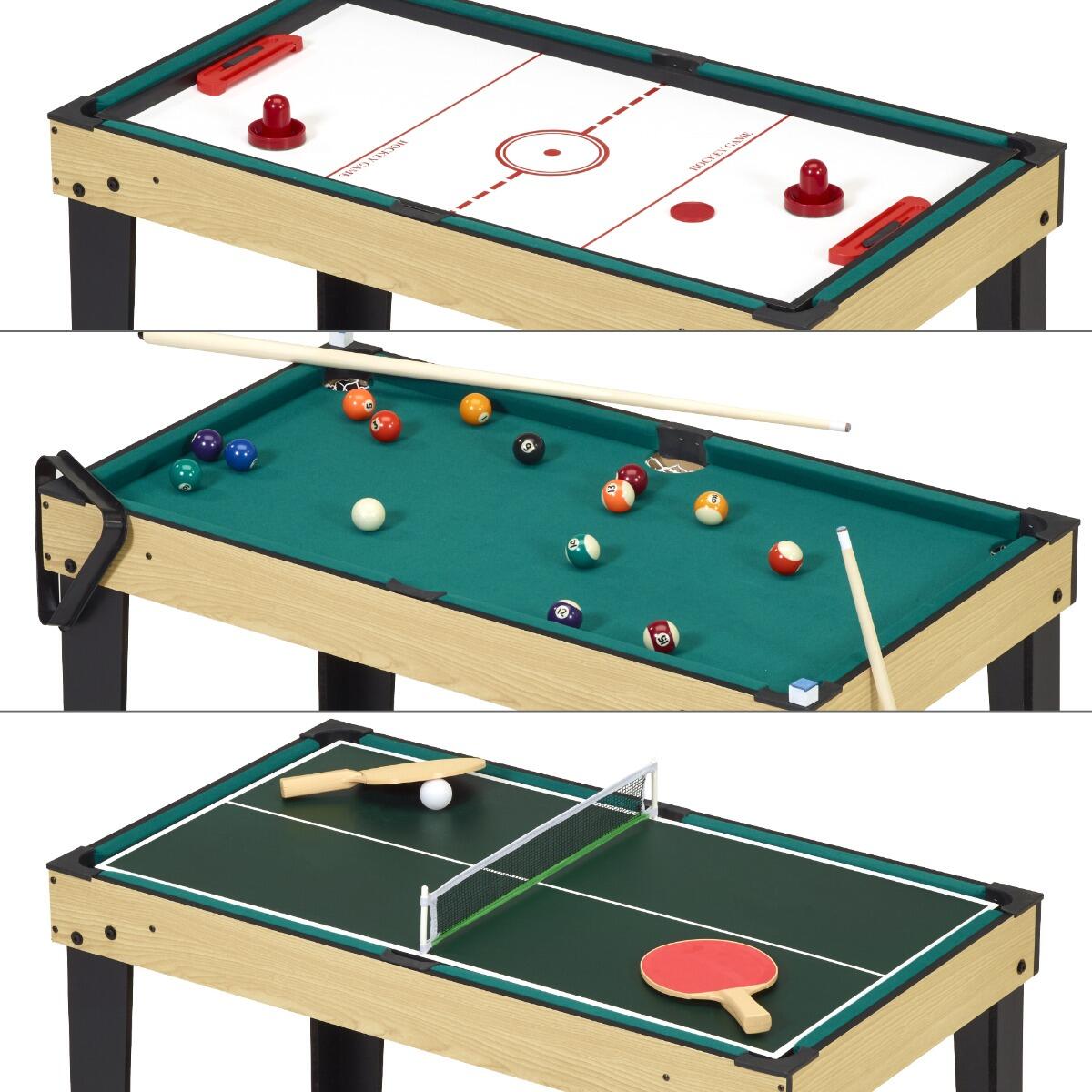 10-in-1 Multispieltisch mit Tischfußball, Billard, Tischtennis und Airhockey 2/5