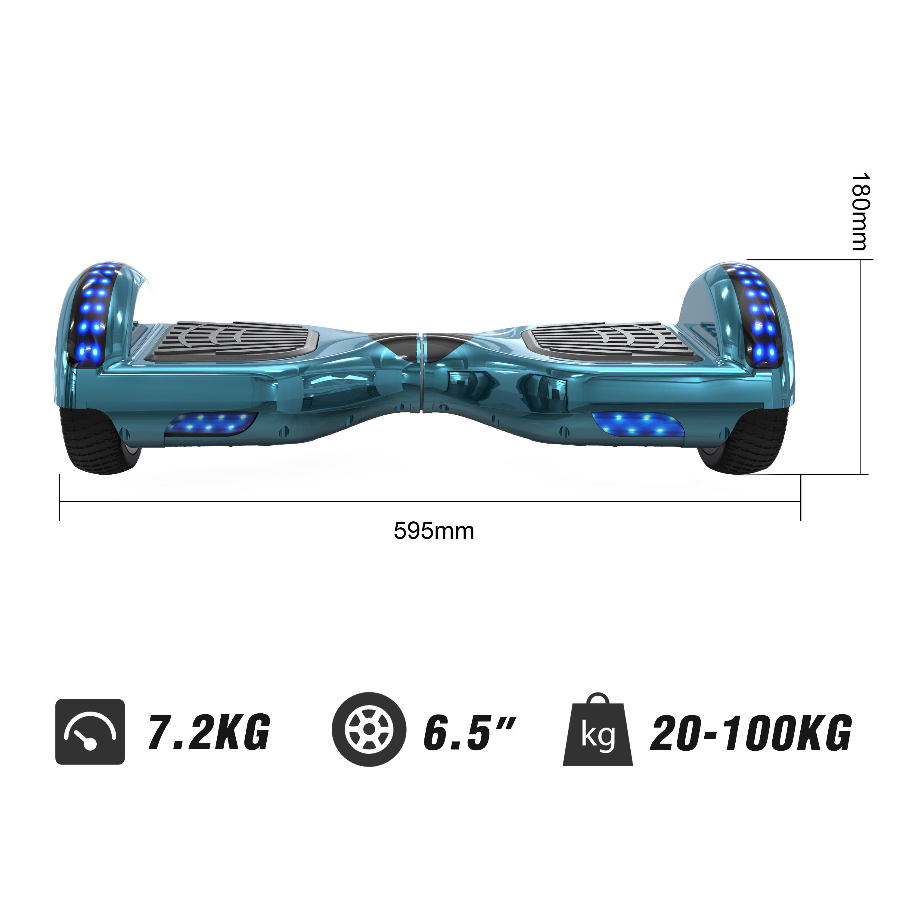 Hoverboard 6,5 Pollici con Bluetooth e Luci LED RCB-WJ1 6/8