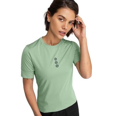 Dames fietsen gravel fiets t-shirt juniper groen