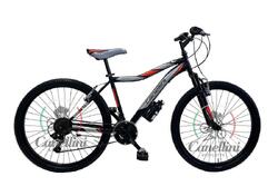 Vélo Enfant VTT Canellini VORTEX 26" 18V - Noir/Rouge