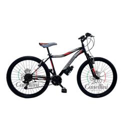 Vélo Enfant VTT Canellini VORTEX 26" 18V - Noir/Rouge