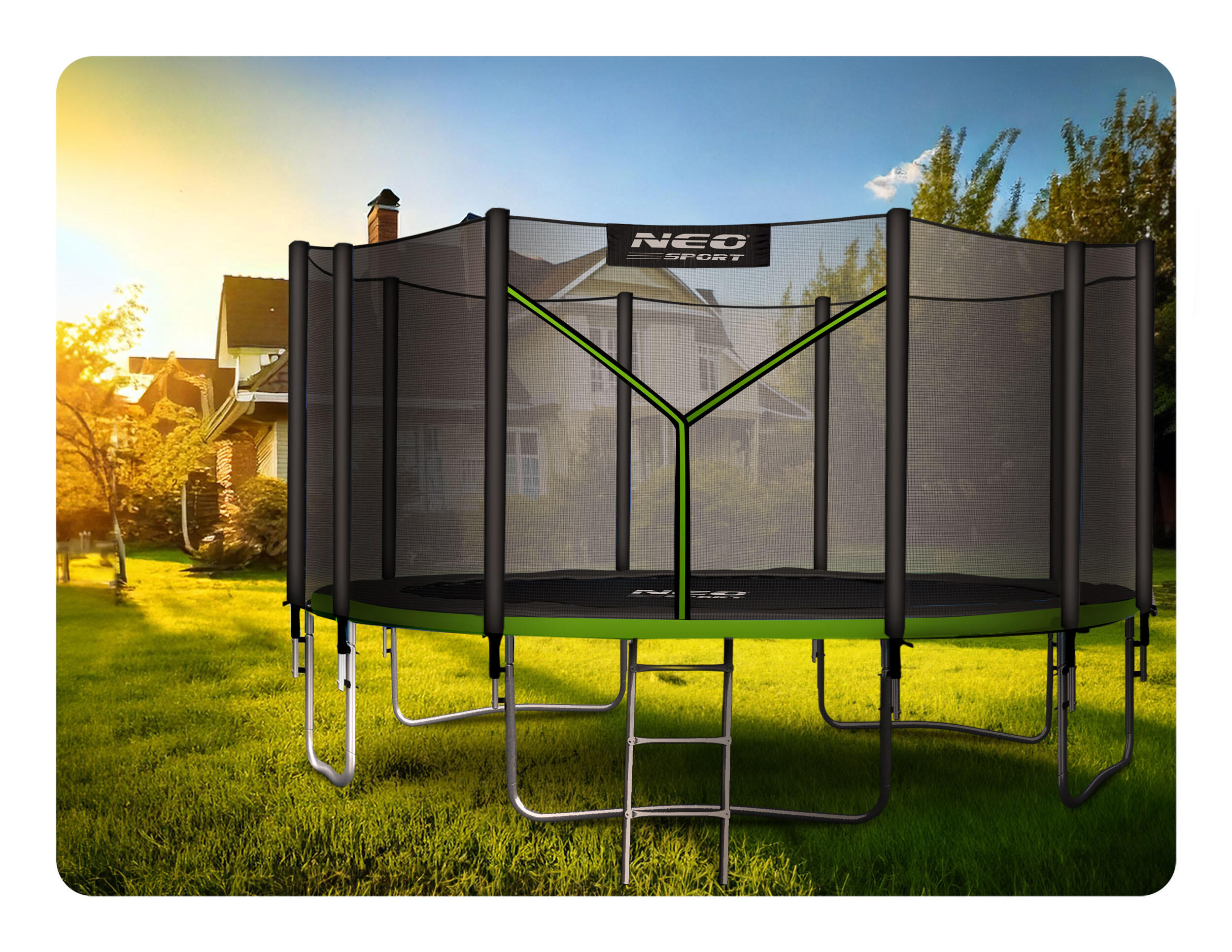 Trampolina ogrodowa z siatką zewnętrzną Neo-Sport 465 cm 15ft 4/7