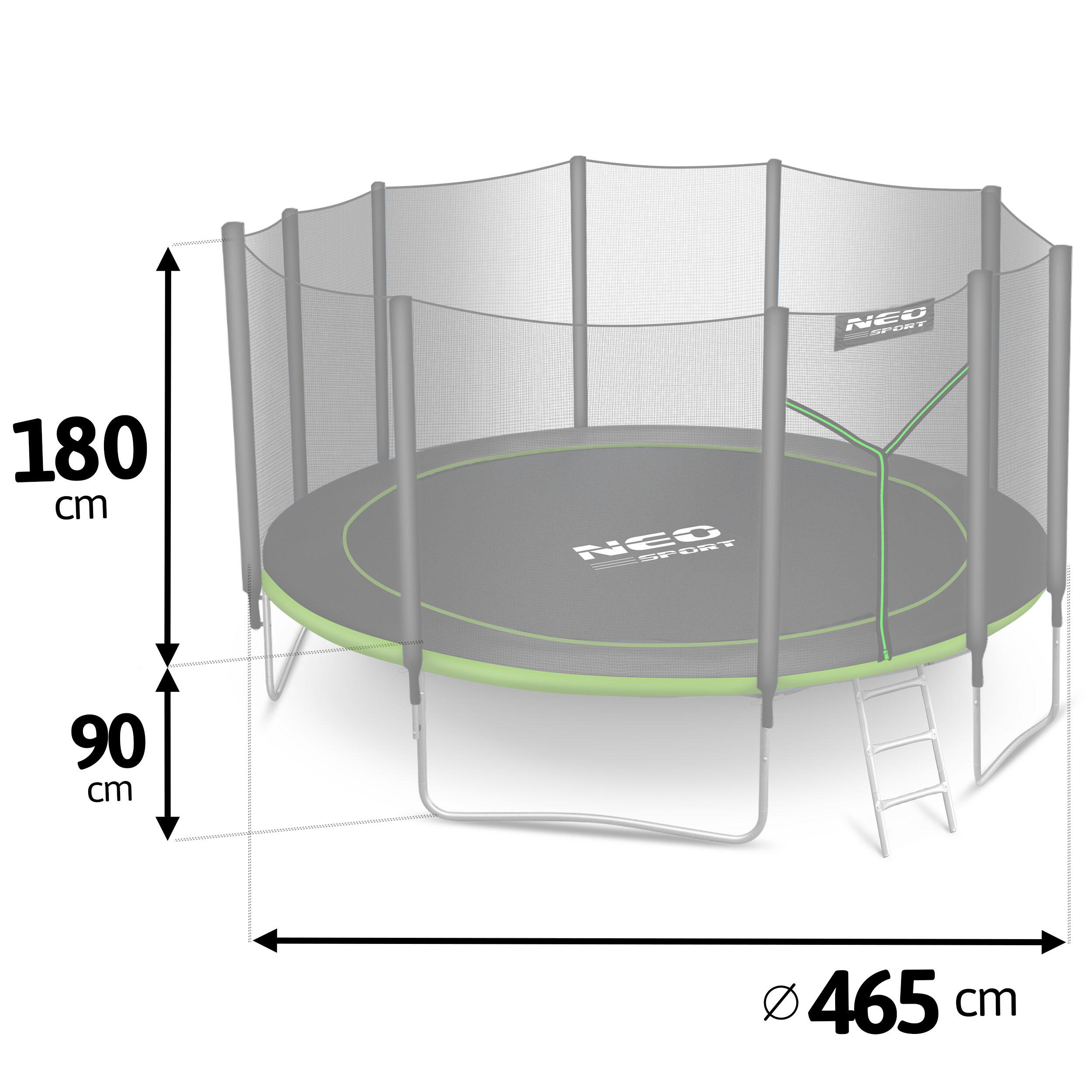 Trampolina ogrodowa z siatką zewnętrzną Neo-Sport 465 cm 15ft 6/7