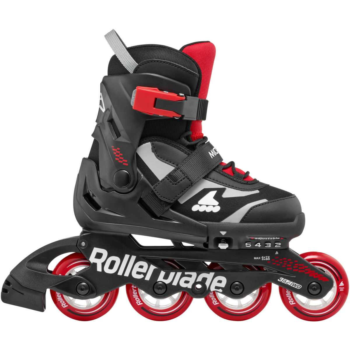 Rolki Rollerblade Microblade Black Red Fitness Rekreacja Dla dzieci 3/7