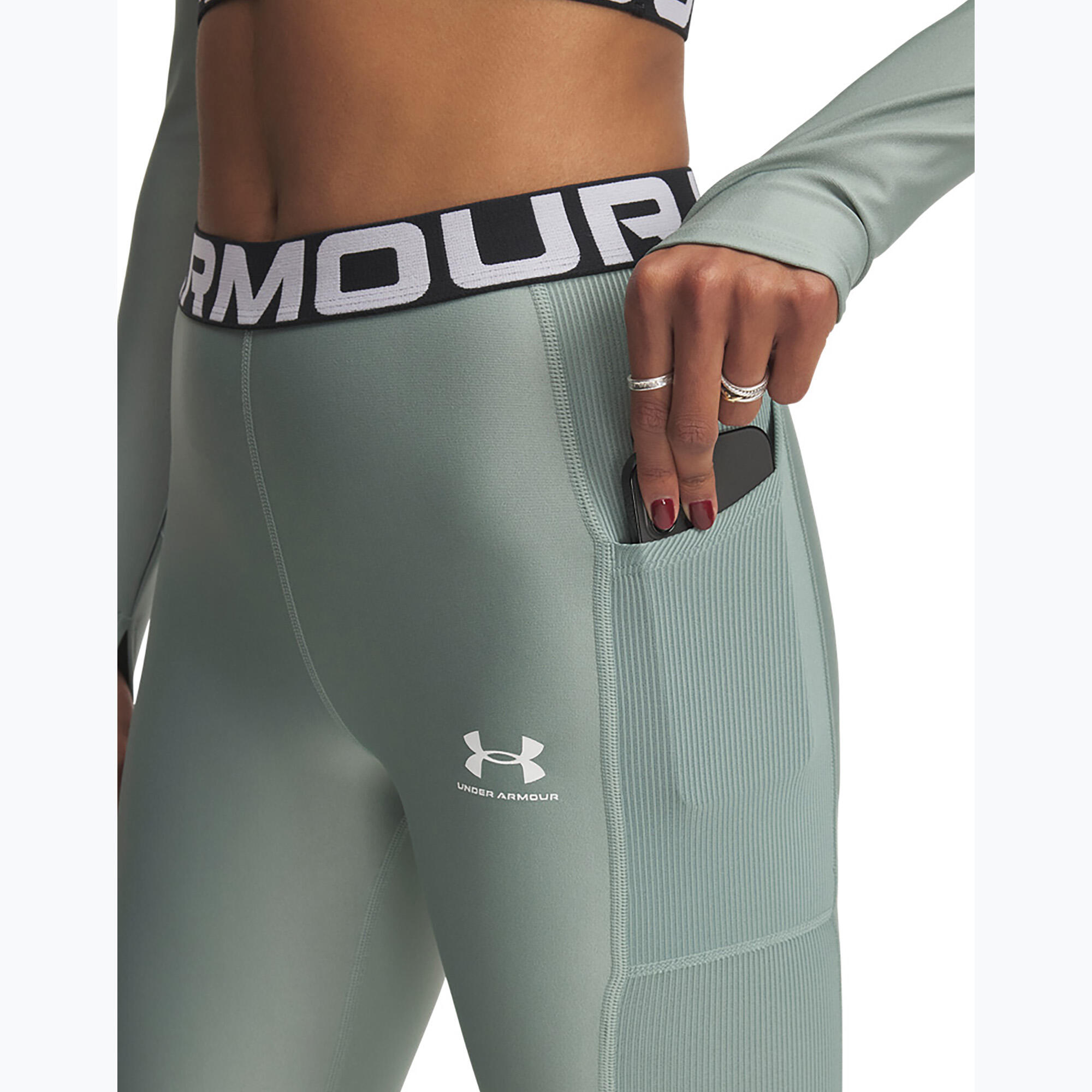 Legginsy damskie Under Armour HeatGear Rib 3/4