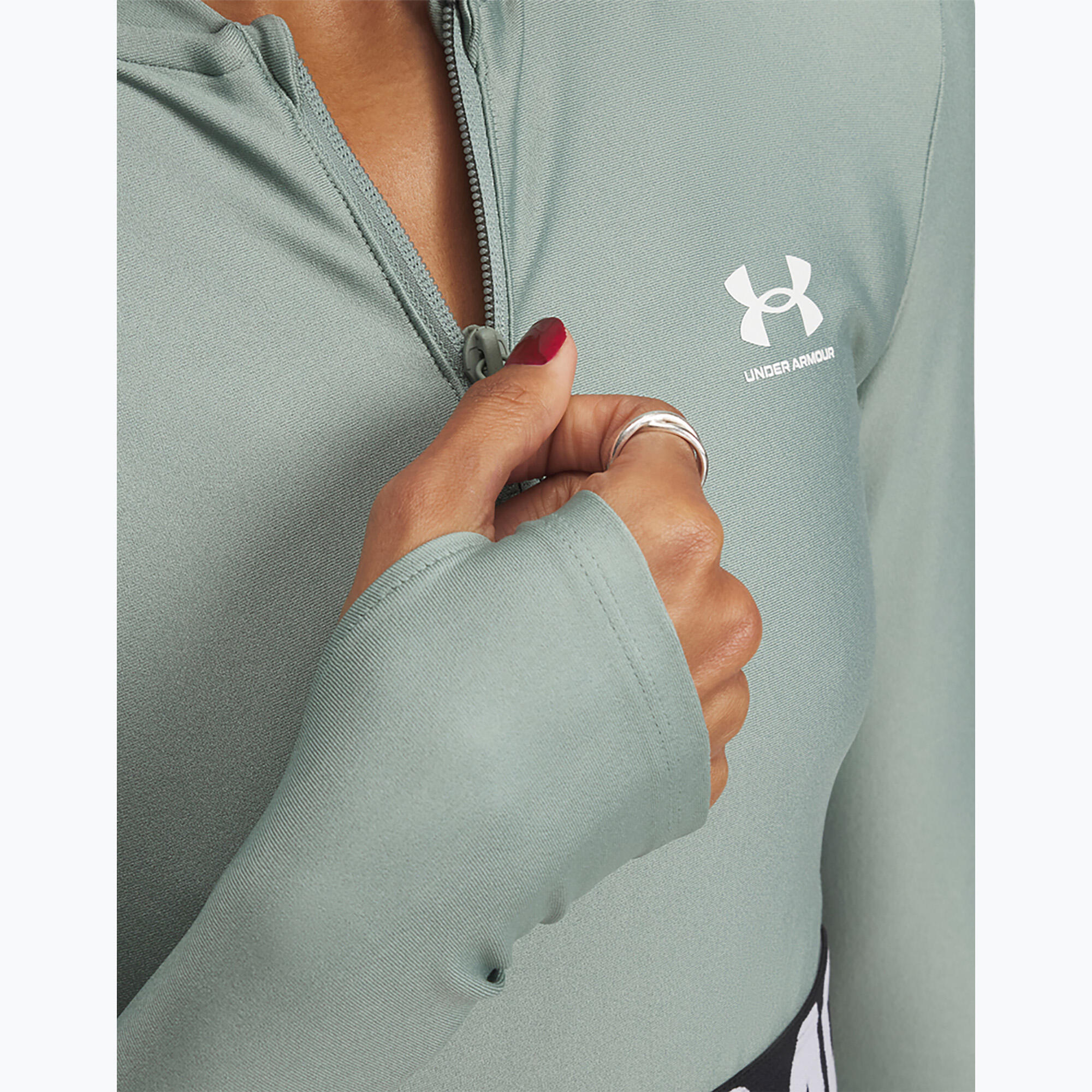 Haut d'entraînement femme Heat Gear Rib 1/4 Zip Under Armour 3/4