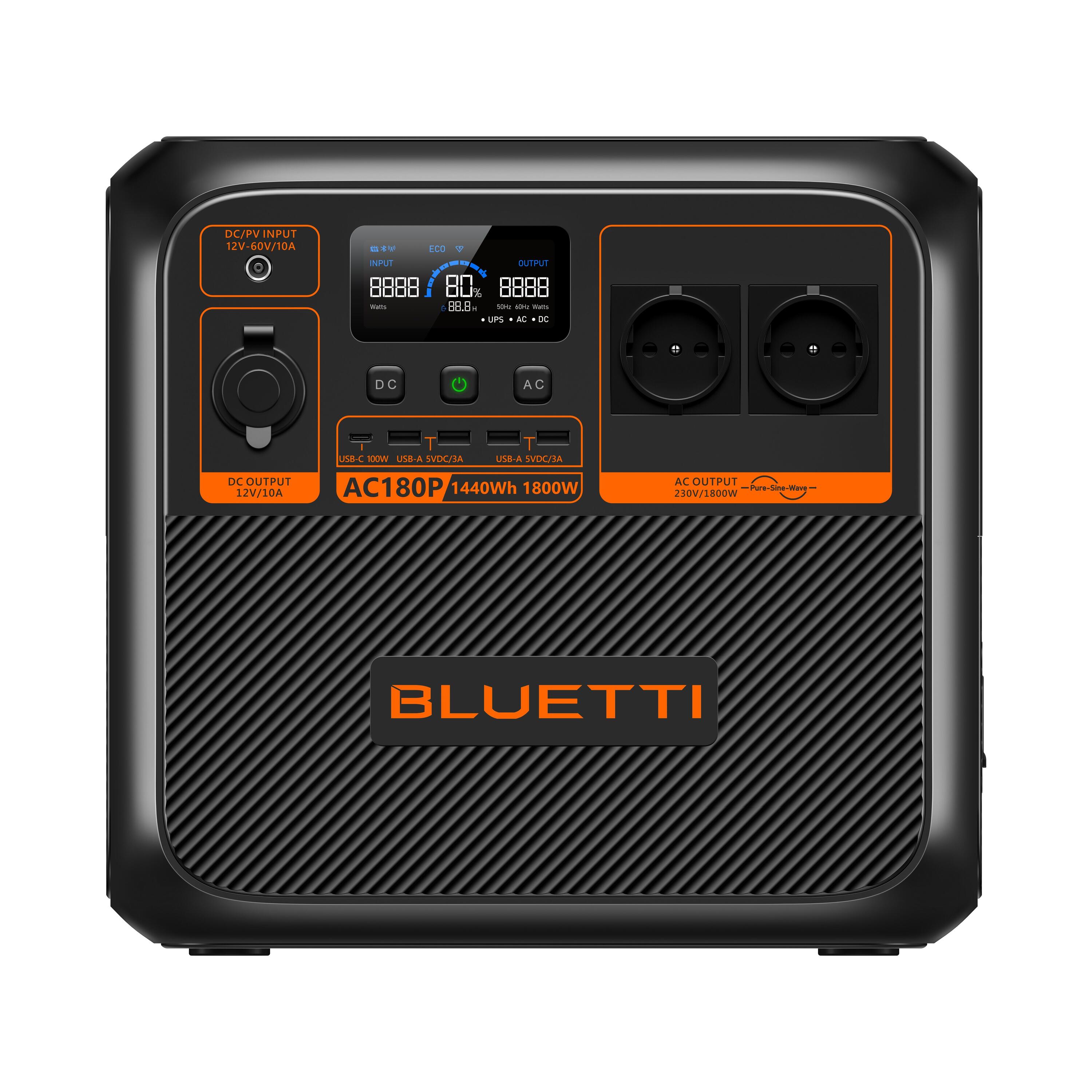 BLUETTI BLUETTI AC180P Power Station, Batteria 1440Wh, 2x1800W