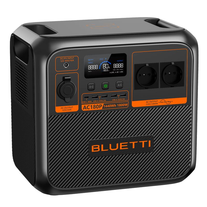 Stație de alimentare portabilă BLUETTI AC180P, Baterie 1440 Wh, 2x1800 W