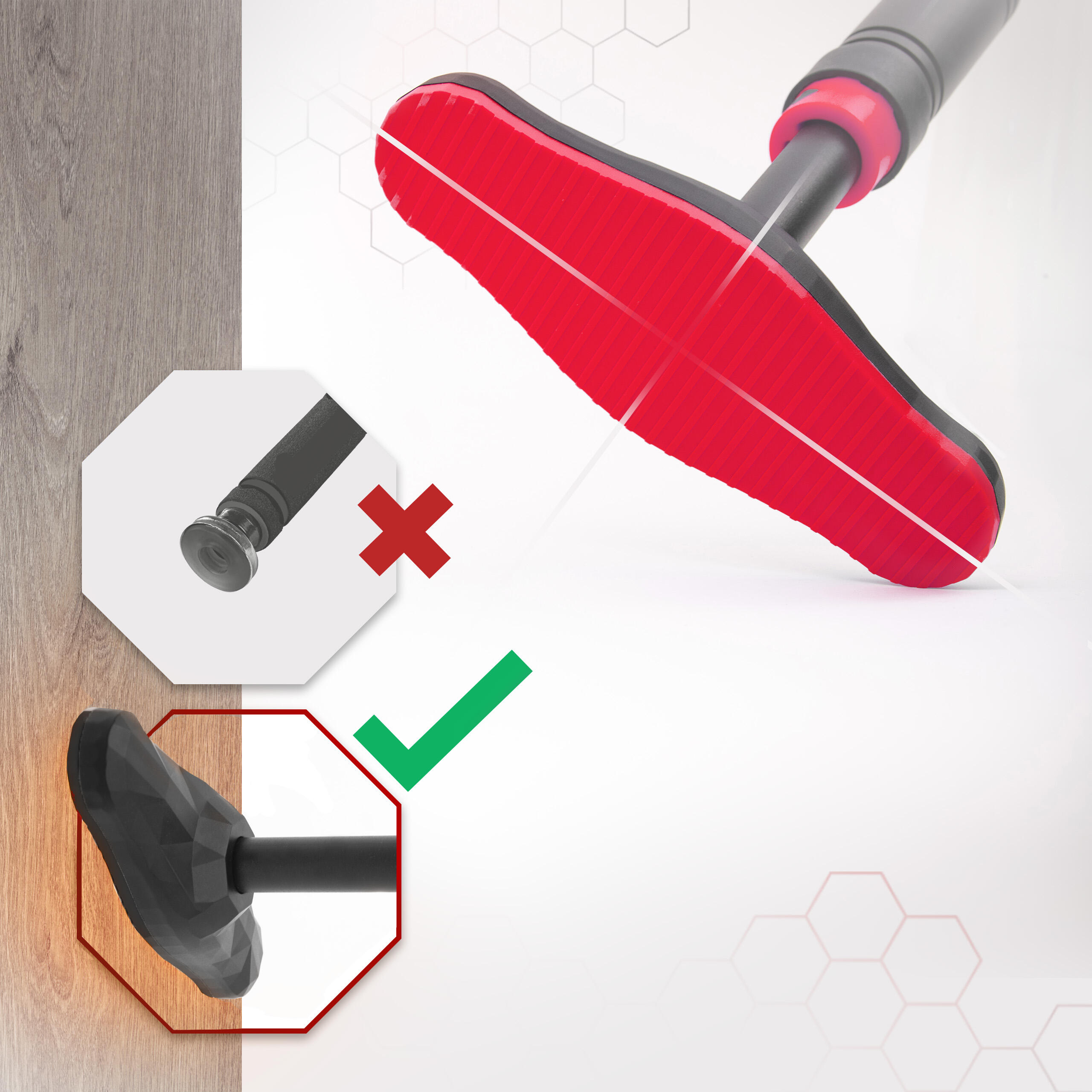 Klimmzugstange Türrahmen – ohne Schrauben, Pull Up Bar für dein Homegym (Rot) 2/7