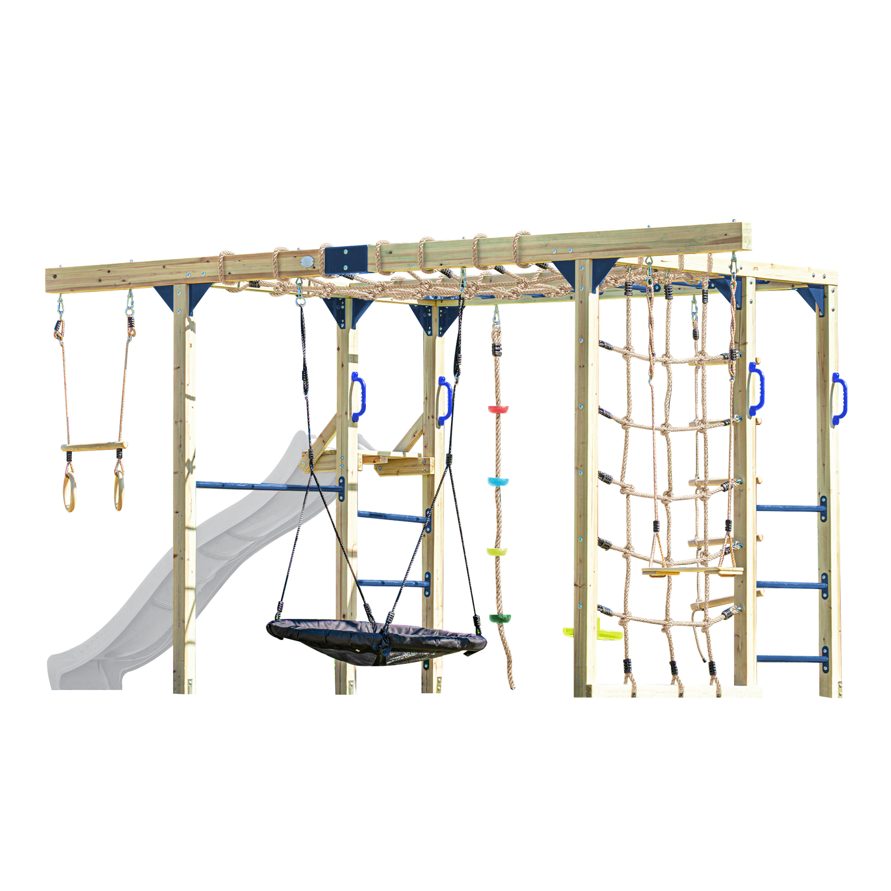 Aire de jeux Boris en Bois/Structure d'escalade - Toboggan Blanc 2/7