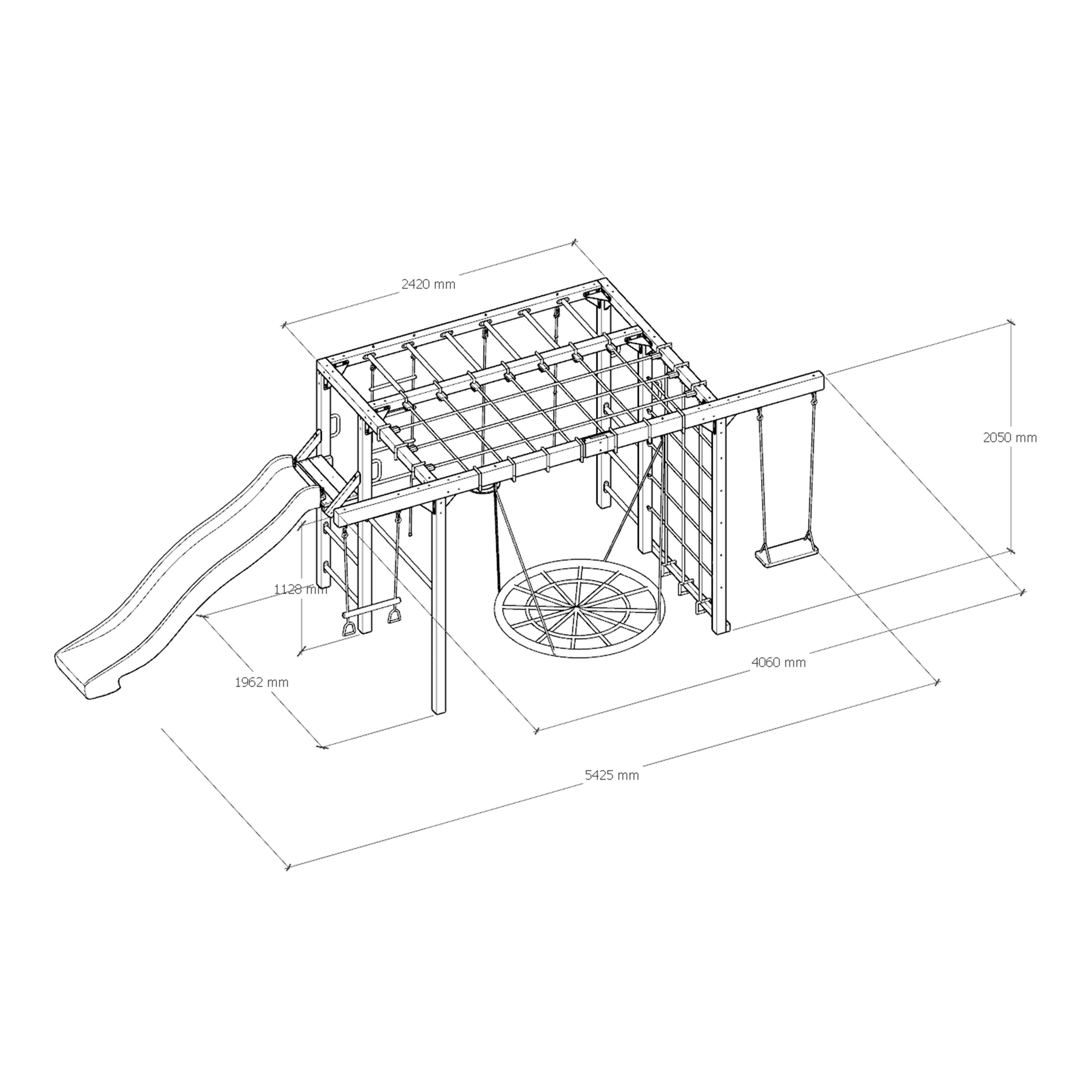 Aire de jeux Boris en Bois/Structure d'escalade - Toboggan Vert 5/7