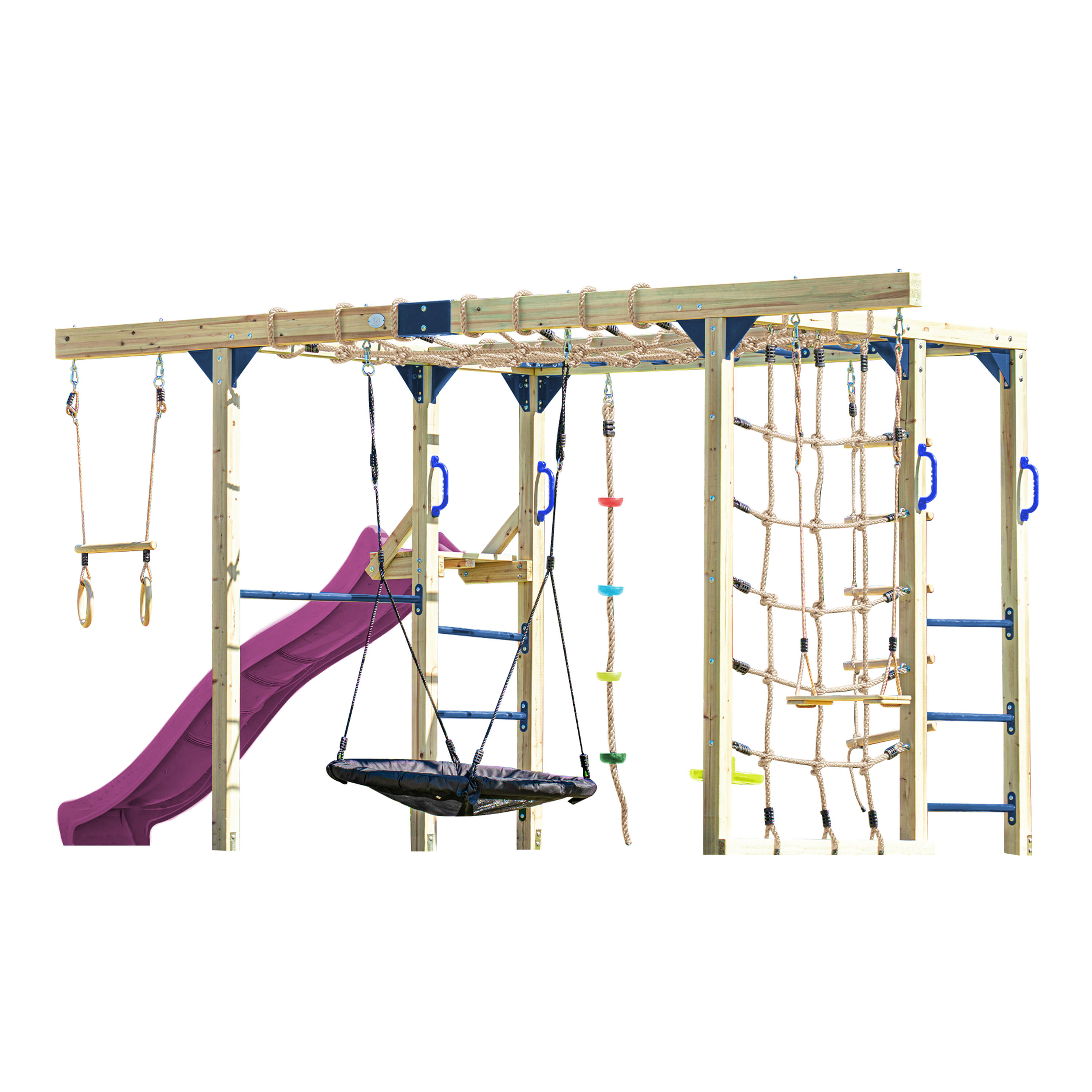 Aire de jeux Boris en Bois/Structure d'escalade - Toboggan Violet 2/7