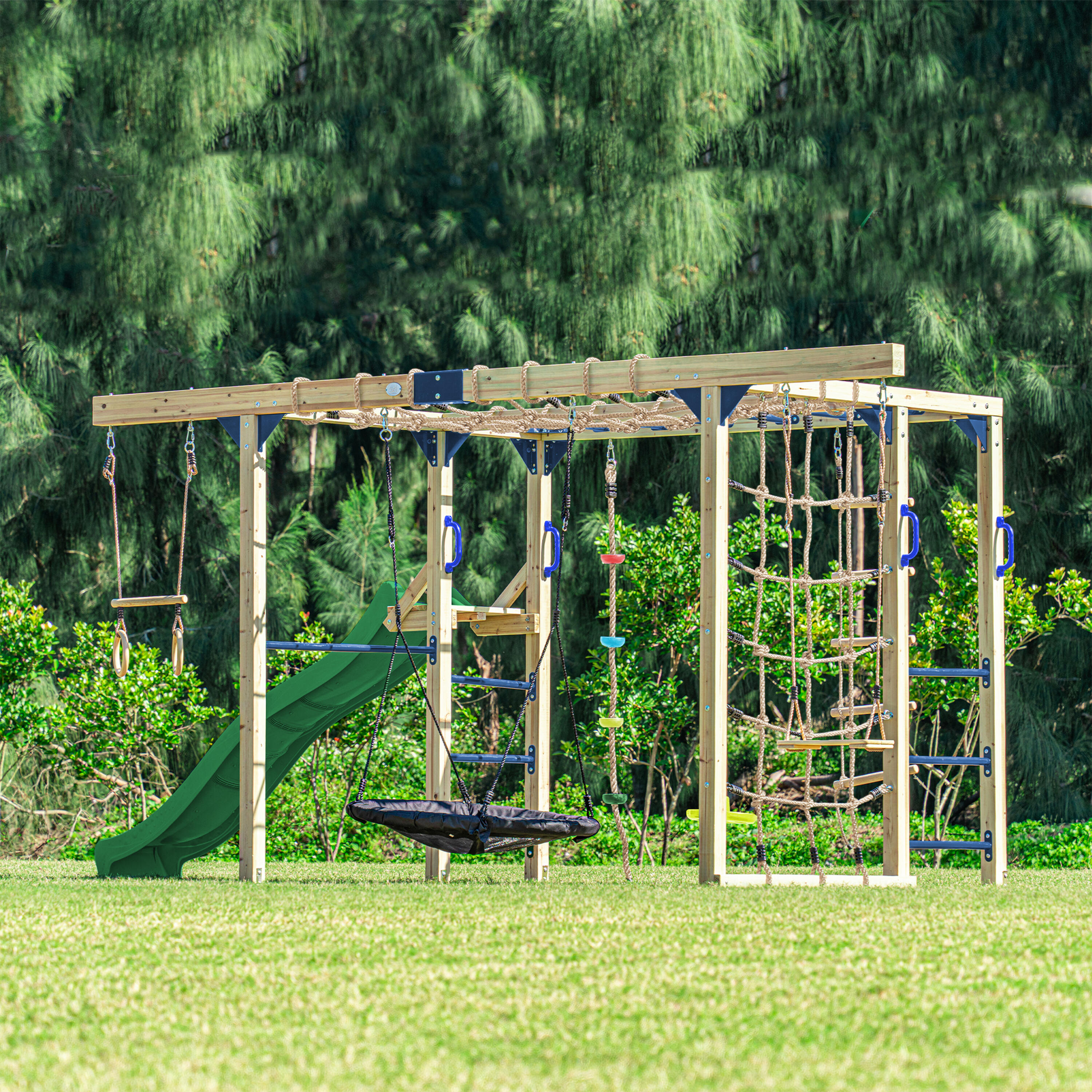 Aire de jeux Boris en Bois/Structure d'escalade - Toboggan Vert 7/7