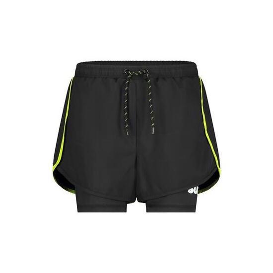 INGRID_ – Pantaloncini sportivi donna – Neri – Slip interno – Elasticizzati