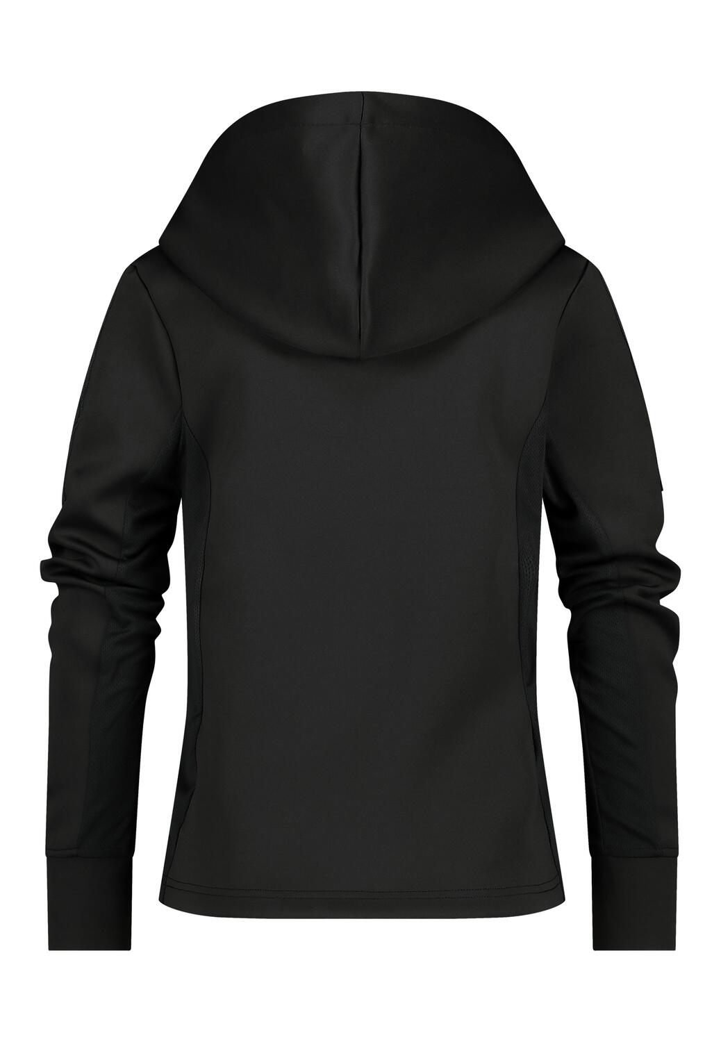 OLIVIA_ – Felpa sportiva donna – Nera – Cappuccio – Elasticizzata – Traspirante 5/7