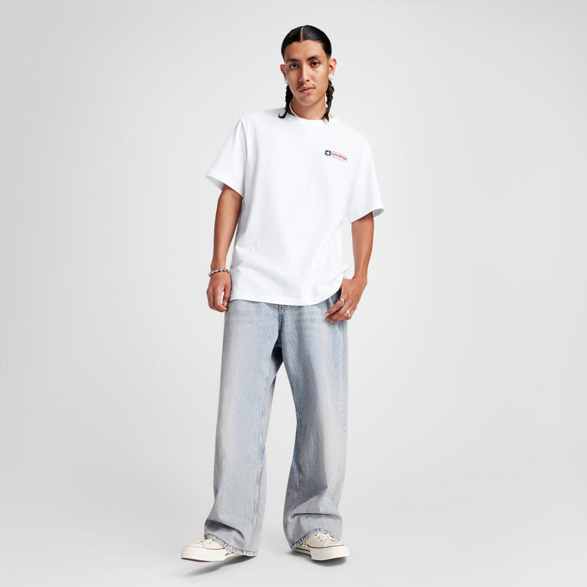 T-shirt Converse Con T-shirt M Con Box Star Tee, Wit, Mannen 3/4