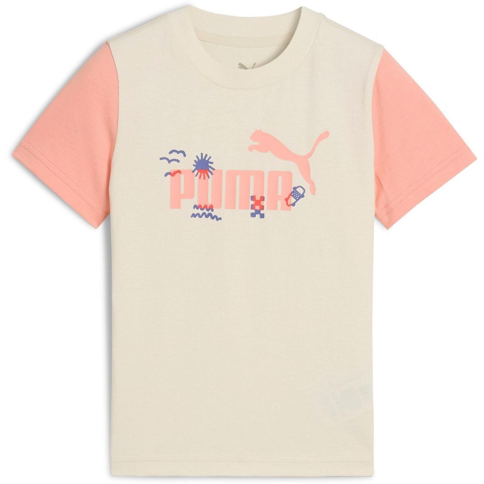 T-Shirt Puma Sandy Adventures Tee Ps, Bege, Crianças 5/7