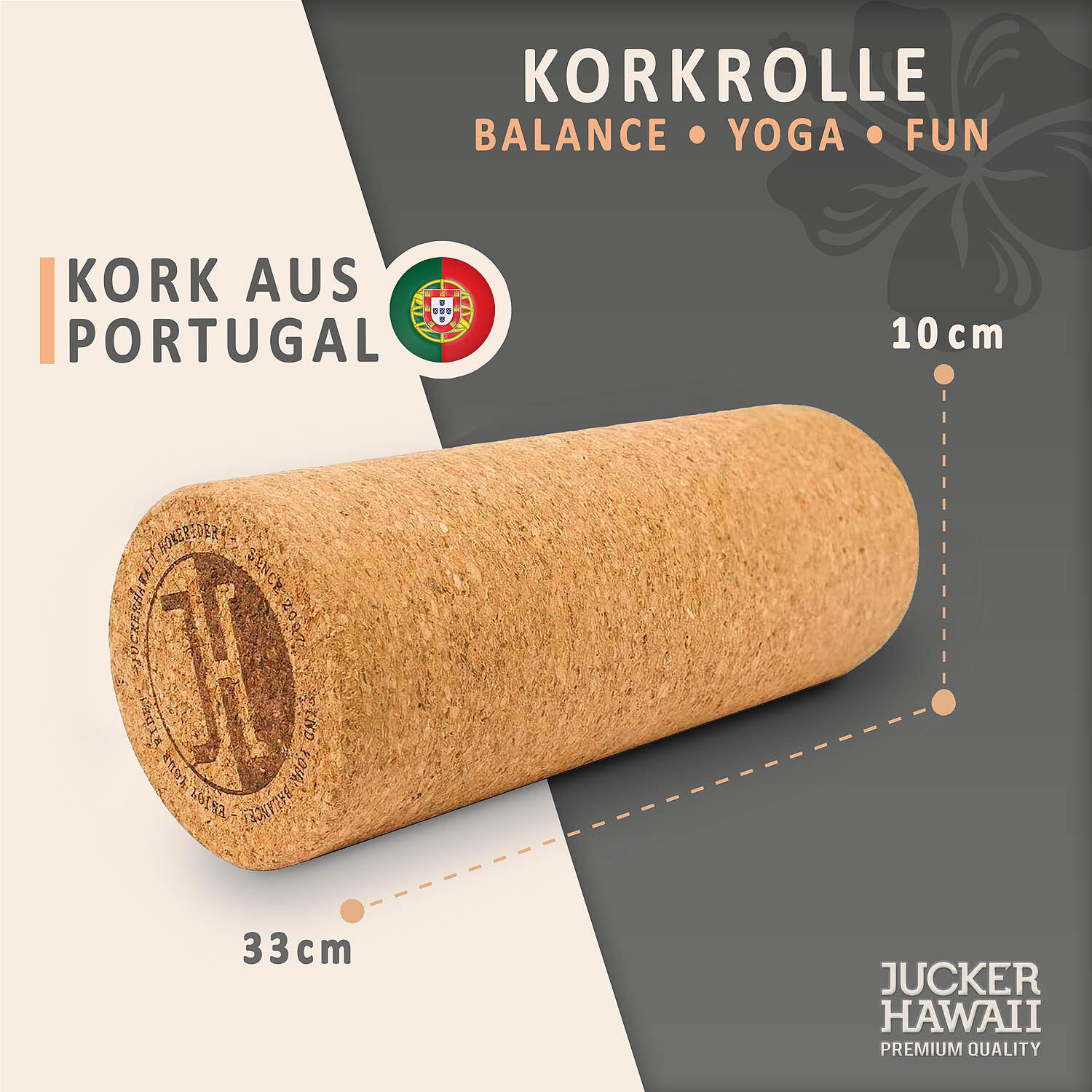 Korkrolle TRICK WAVE für alle Balance Boards, Yoga und Faszien-Training 2/8