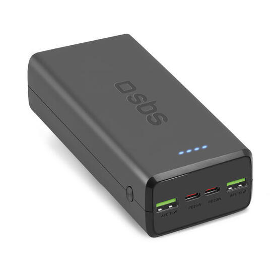 Powerbank o pojemności 30 000 mAh z 2 gniazdami USB-C i 2 gniazdami USB-A