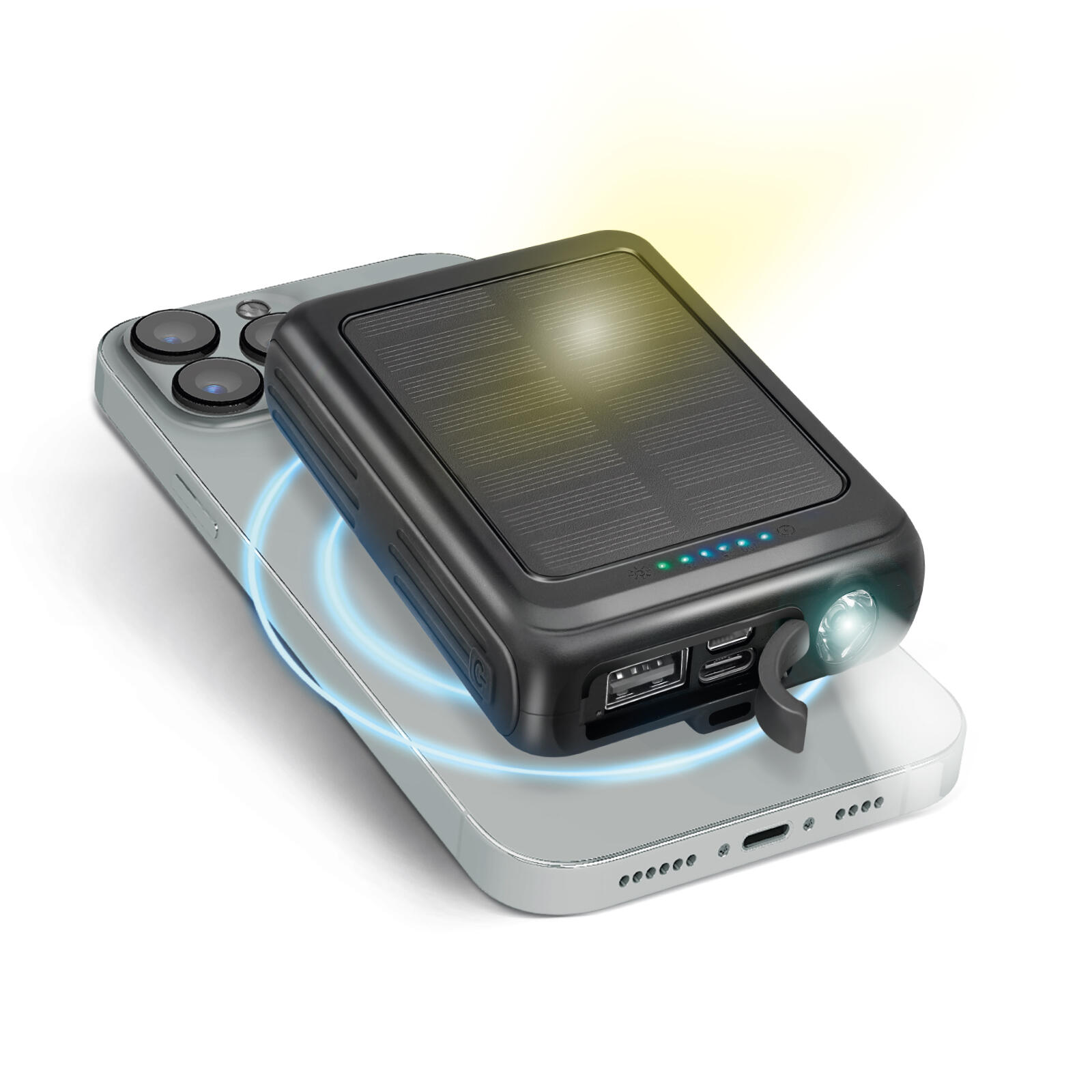 SBS Powerbank da 5000 mAh con ricarcia solare e compatibilità MagSafe