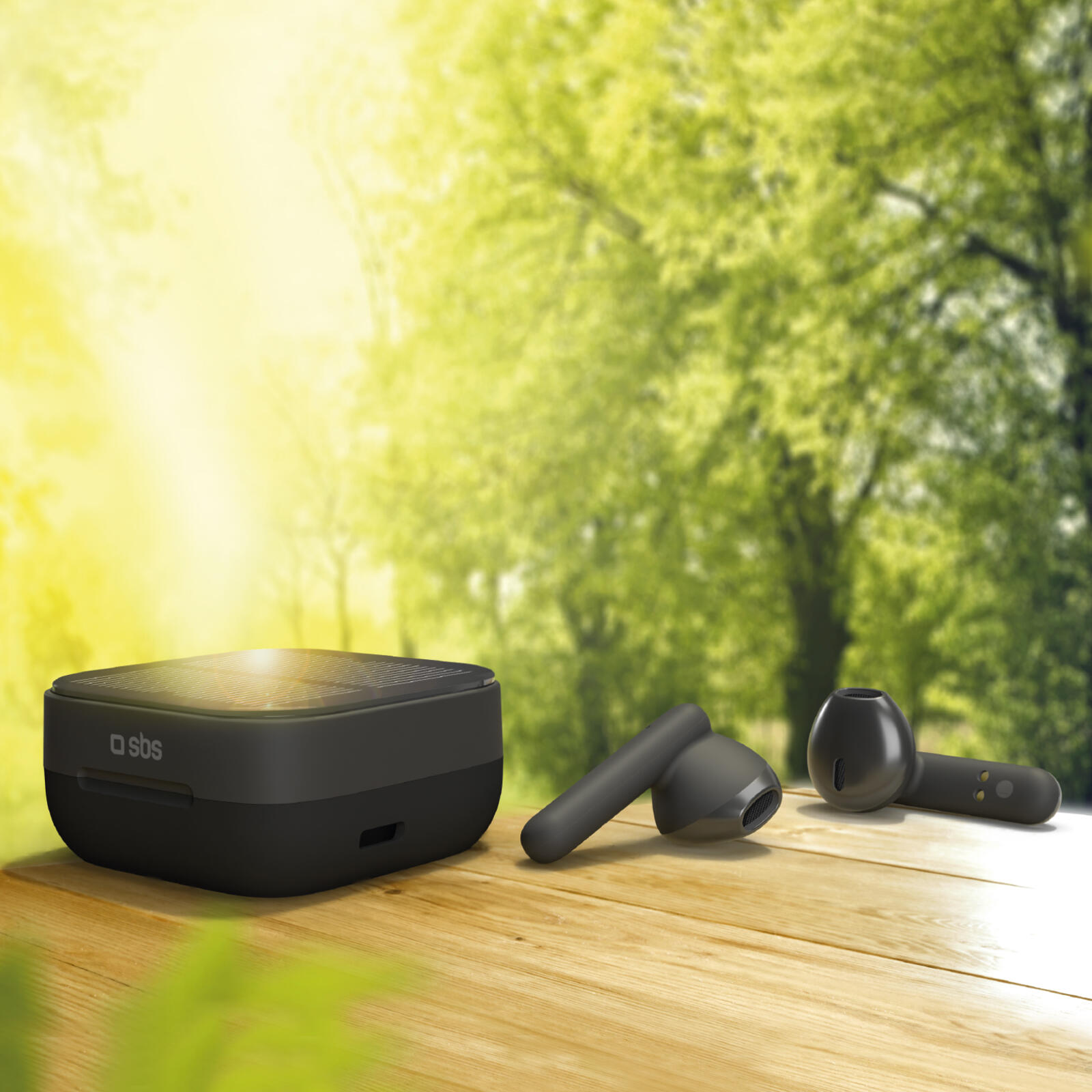 Solar Twin Kobo – Écouteurs TWS avec base pour charge standard et solaire 3/4