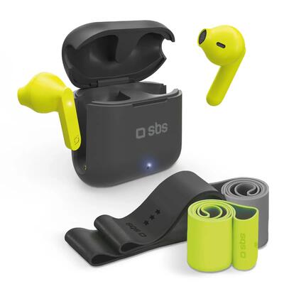 Set met draadloze tws-oordopjes en elastische fitnessbanden