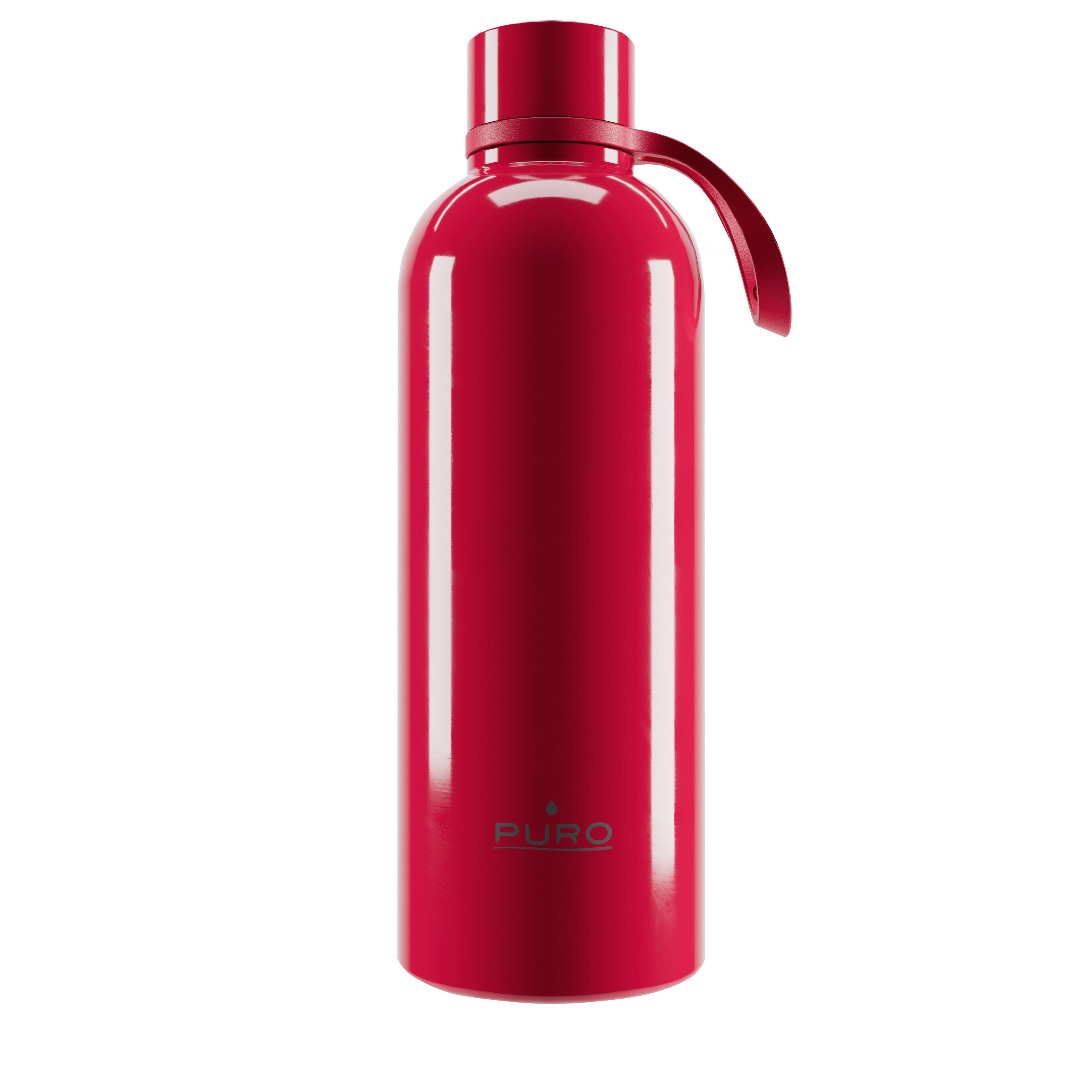 PURO Puro Borraccia Termica  750ml - Acciaio  - Pratico Laccetto in Silicone
