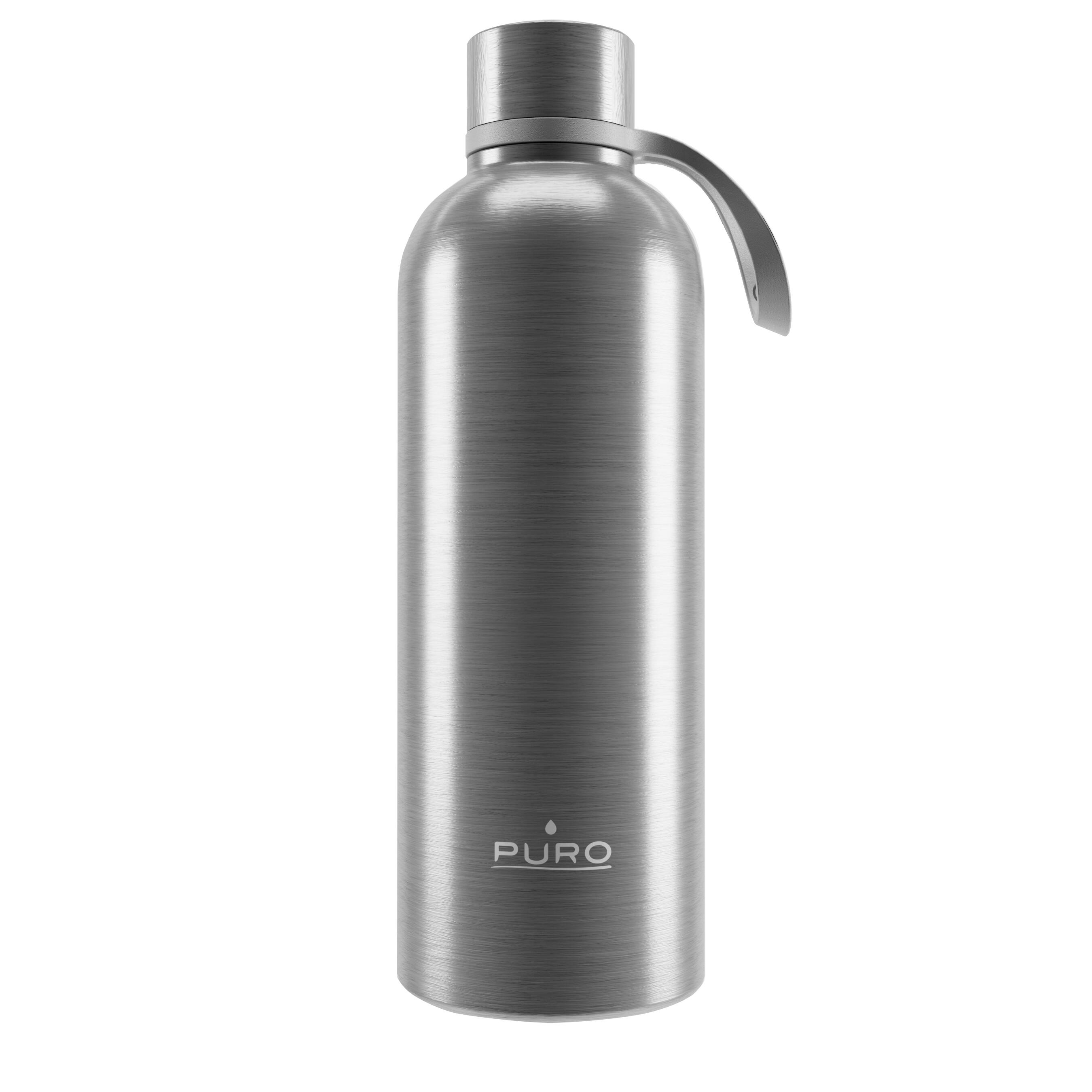 PURO Puro Borraccia Termica  750ml - Acciaio  - Pratico Laccetto in Silicone