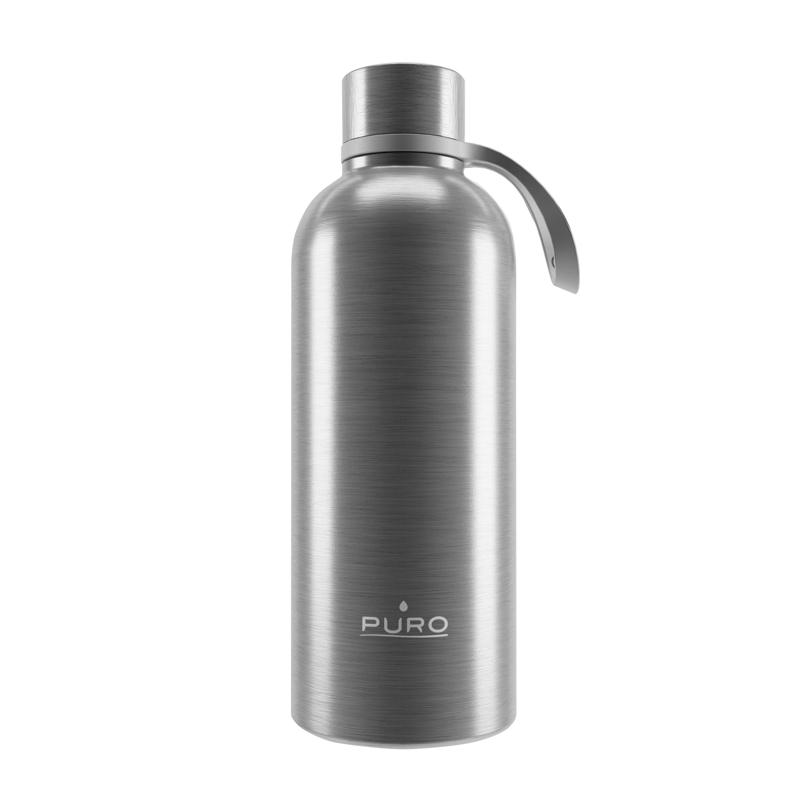 PURO Puro Borraccia Termica  500ml - Acciaio  - Pratico Laccetto in Silicone