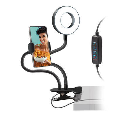 Anello LED per selfie e video regolabile - comodo e compatto